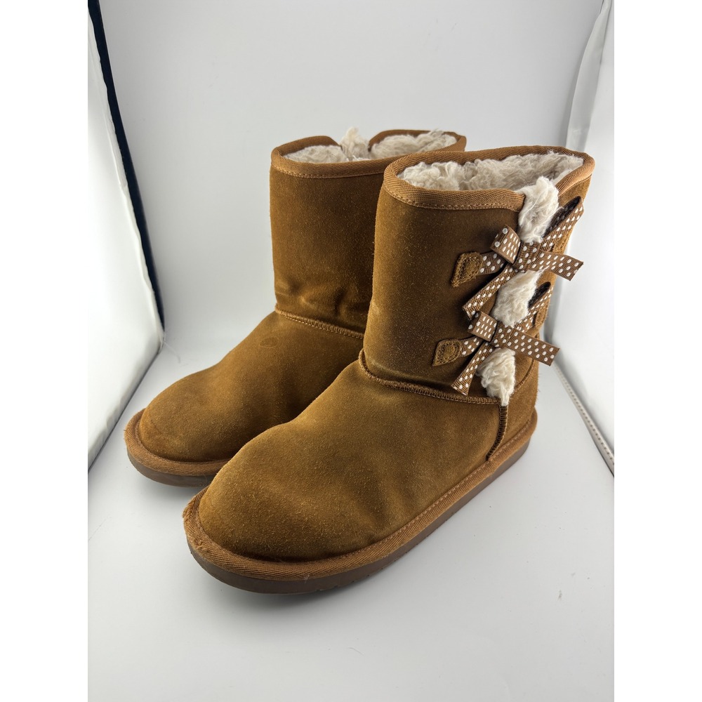 Koolaburra by UGG Victoria Chestnut Suede Bow Boots 1116750 Kids Size 5